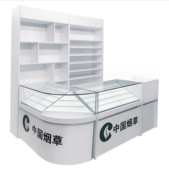 Supermarket checkout, tobacco and liquor cabinet, convenience store beverage counter display cabinet