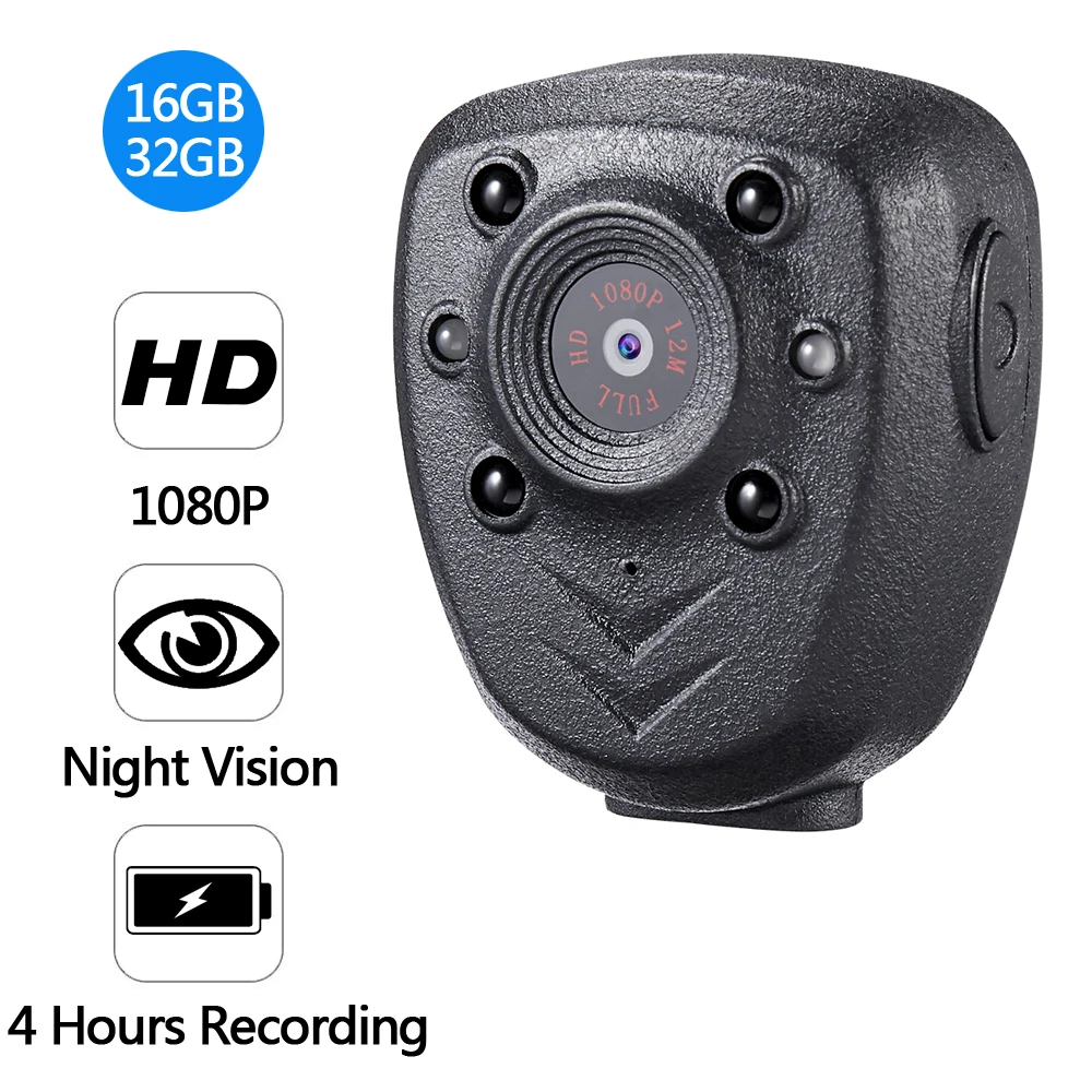 Mini Body Camera Video Recorder Dash Camera Wearable With Night Vision 32GB Micro SD Card Memory Camera