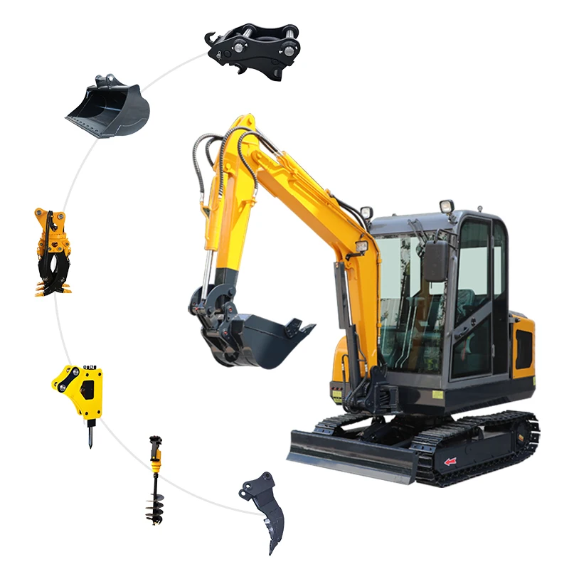 1 Ton to 3 Ton Multiple Model China Cheap Mini Excavator Small Excavator Attachments for Sale