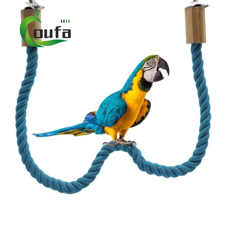 Bird Cage Accessories Set Rat Toys 2 Pack Bird Rope Perch And Swing ...