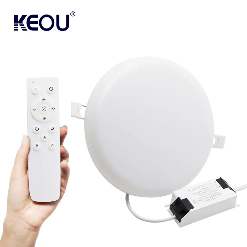 KEOU 2.4G wireless dimmable smart led light 24W round led frameless panel light with TUV CB CE RoHS