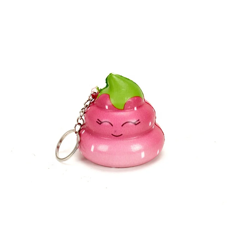 Custom Scented Kawaii PU Foam Poo Squishies Keychain