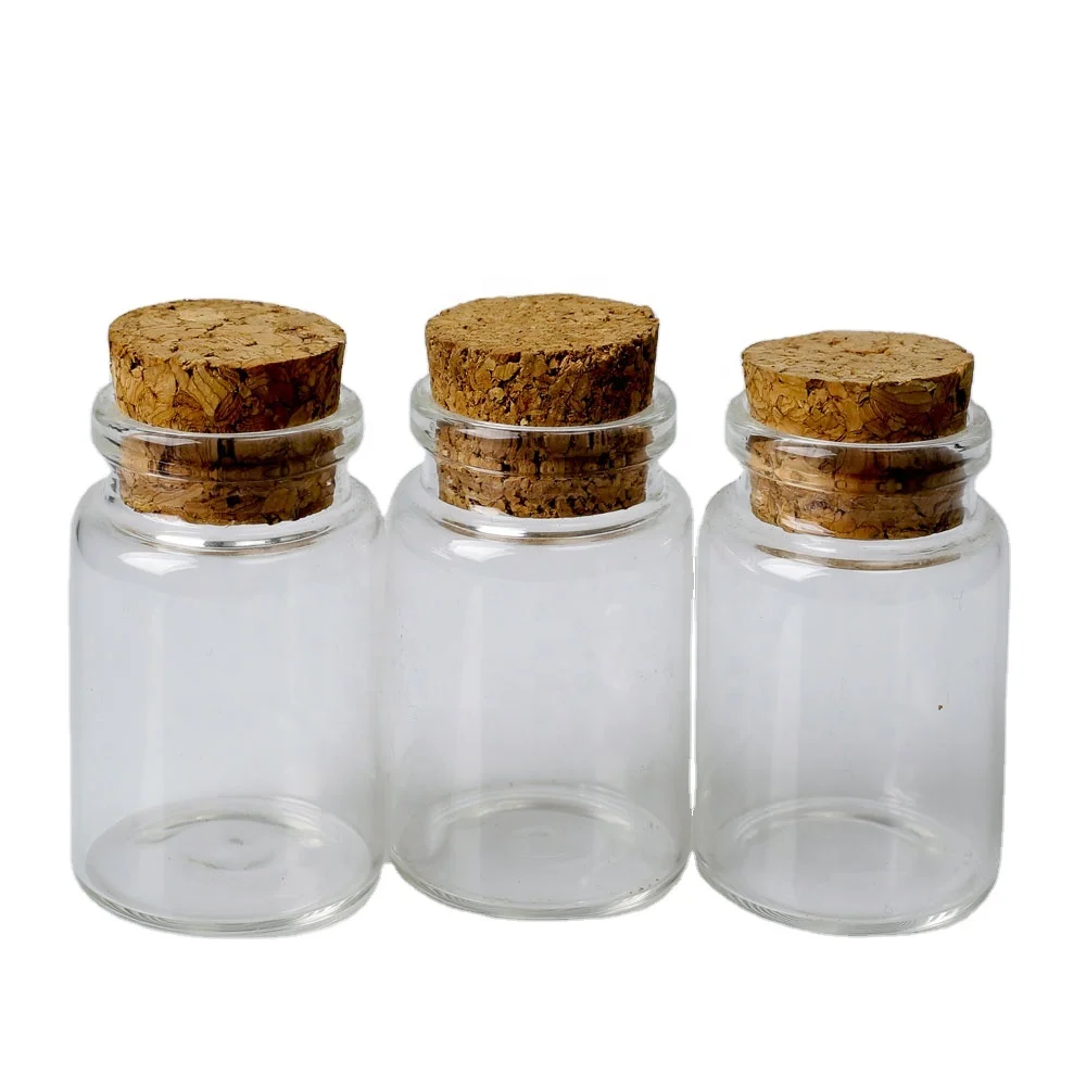 Various styles tubular vial bottle amber clear empty bottles with cork cap