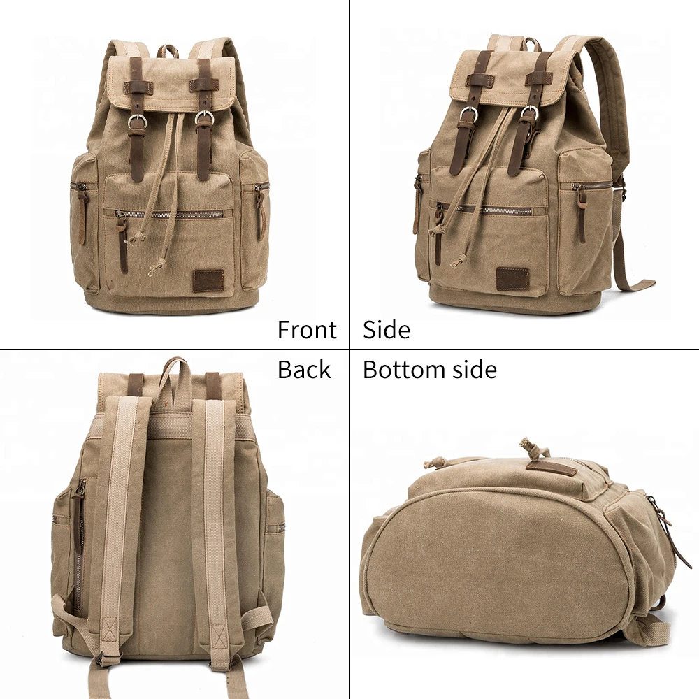 High Quality Canvas Vintage Backpack Supplier Unisex Outdoor Travel Backpacks College Bag Wholesale Retro Backpack Mochila 2 High Quality Canvas Vintage Backpack Supplier Unisex Outdoor Travel Backpacks College Bag Wholesale Retro Backpack Mochila - Image 2