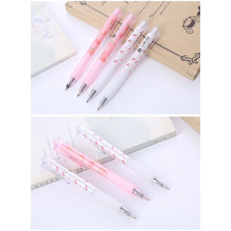 Press Fruit Gel Pen/peach/cherry Student Stationery Pen - Buy Pen ...