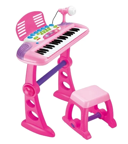 
Многофункциональная электронная клавиатура DF 37 клавиш, пианино с микрофоном на сиденье, игрушка, музыкальный инструмент, обучающая игрушка, подарок 