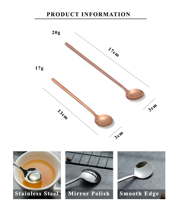 Shiny/ Matte Stainless Steel Espresso Coffee Teaspoons Frosted Handle