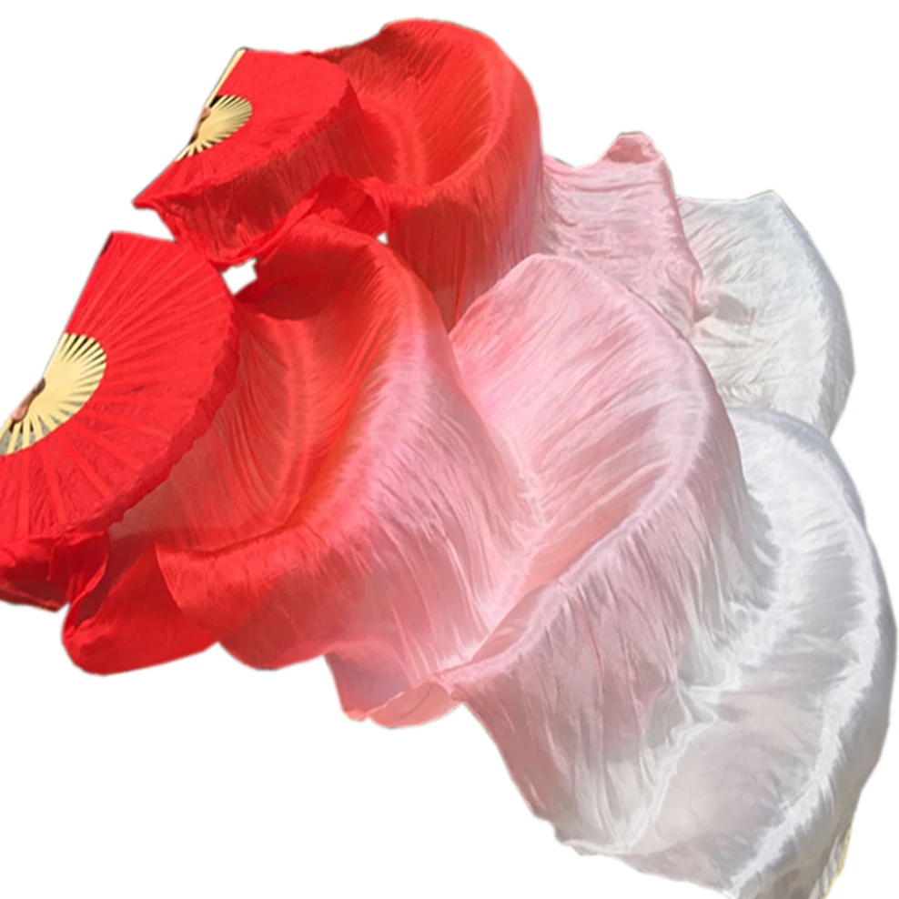Abanicos De Seda Para Danza Del Vientre - Pack De 2 Unidades, Velos Largos De Colores Mezclados, 180 Cm