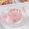 Tasse Lotus avec soucoupe - Papillon rose