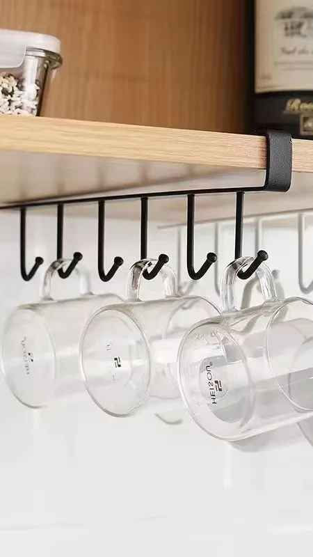 Kitchen Mug Cups Wine Glasses Storage Hooks Iron Kitchen Storage Rack  Hanger Holder Cupboard Hanging Hook Hanger Organizer