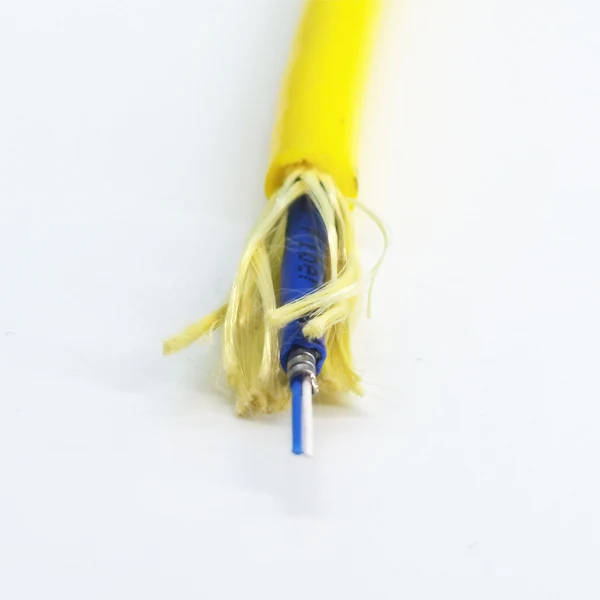 Netutral buoyancy 2 core uniflex underwater ROV Tether Armored SM fiber optical cable