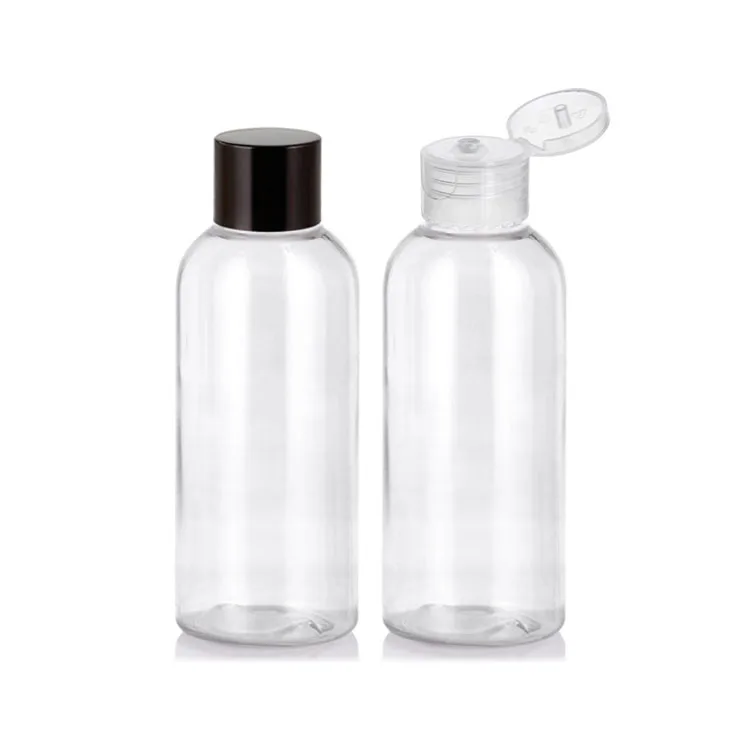 Small 50ml Clear PET Plastic Plastic Slim Cosmo Bottle with Cap for Cosmetic Lotion Body Oil Cream