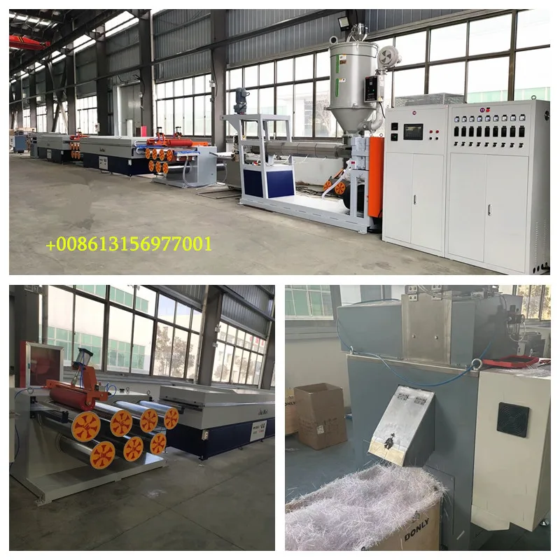 Synthetic Macro fiber making lines/ cement reinforcement twisted fiber extruder production machine