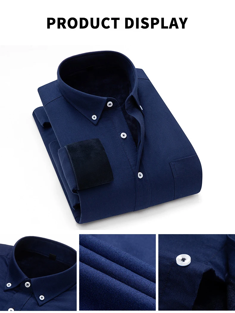 Wholesale Solid Color Winter Oxford Shirt For Men Button Down Collar ...