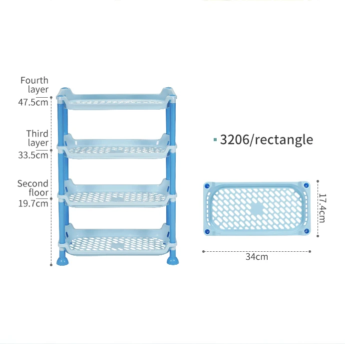 ITEM NO.3206(2-4) Direct Factory Sale Multi Layer Plastic Rack Organizer for Kitchen Bathroom Countertop Household Storage Shelf for Sundries