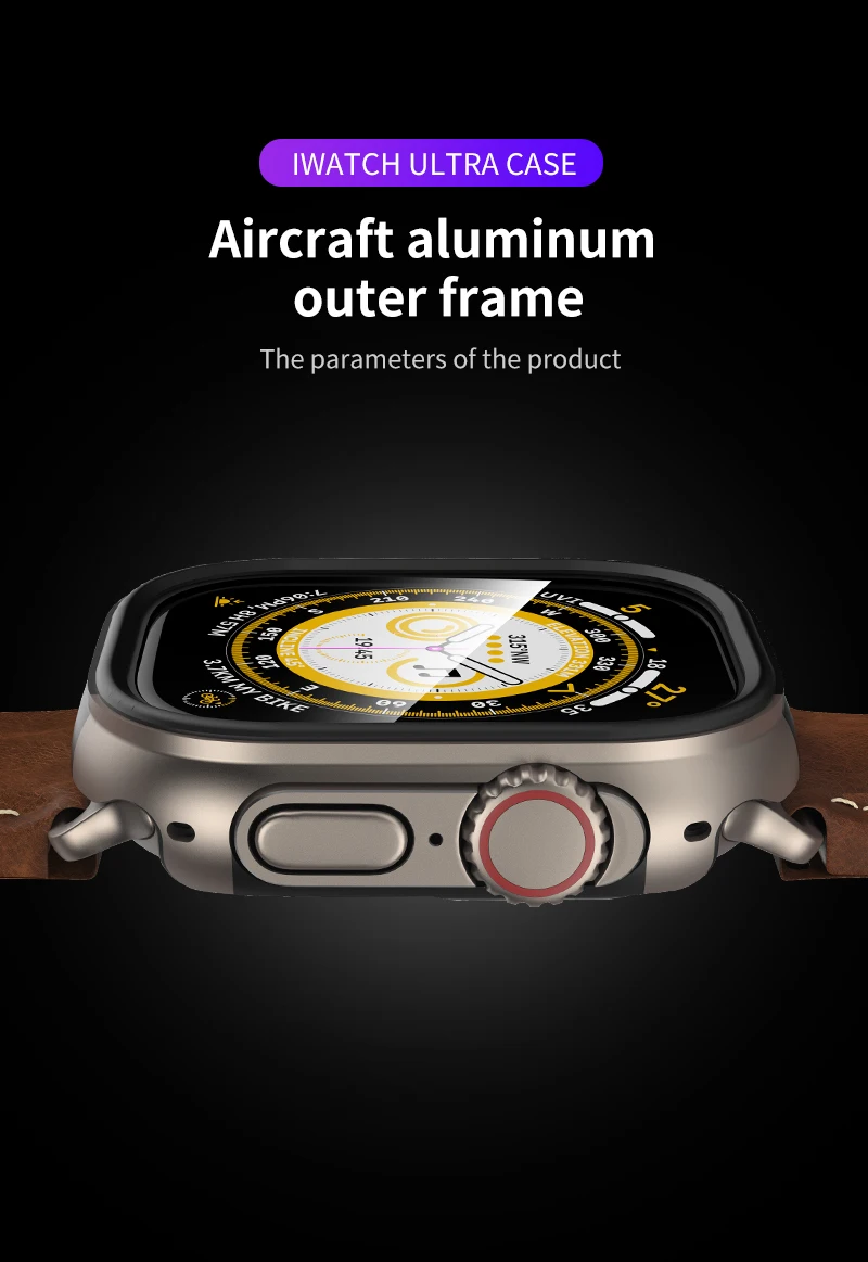 Tpu With Aluminum Alloy 49mm Cover Case For Apple Watch Ultra