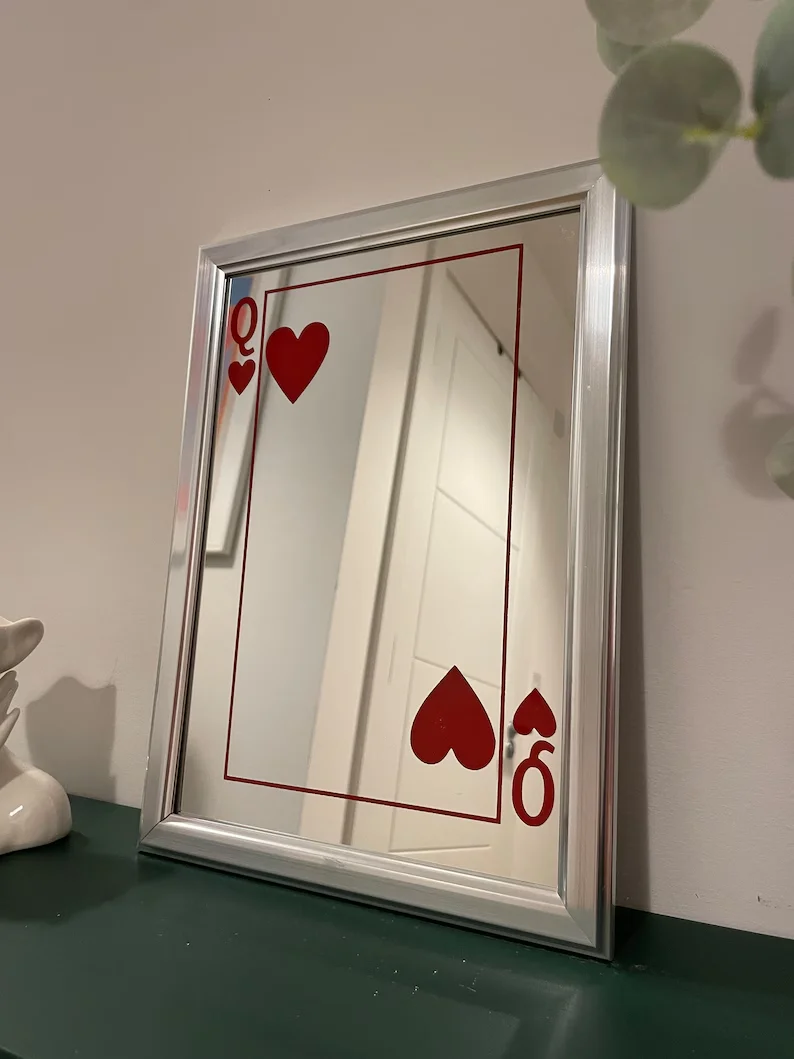 Funky Pop Queen of Hearts Laser Engraved Playing Card Mirror