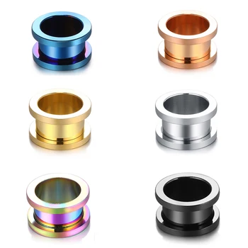 10Pair/Set Ear Gauges 316L Stainless Steel Pulley Ear Tunnels Plugs Piercing Jewelry Ear Stretchers Expander Jewelry