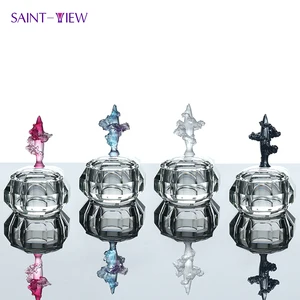 Handmade Flower Glass Crystal Trinket Box Angel Theme Polished Glass Lid for Home Decoration Valentine's Day Jewelry Storage