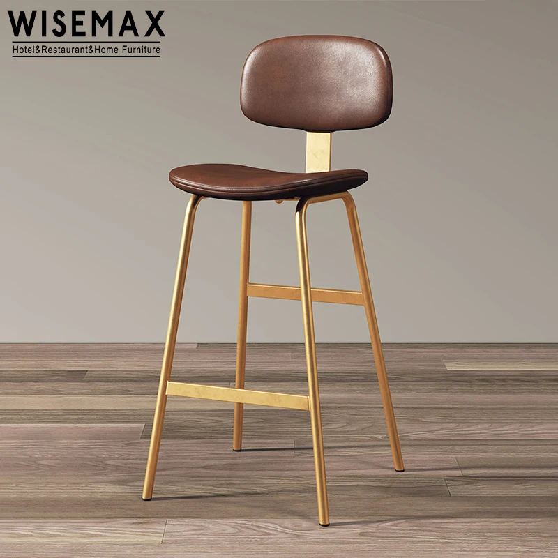 Wisemax Furniture High Quality Modern Design Metal Bar Chair Pu Leather