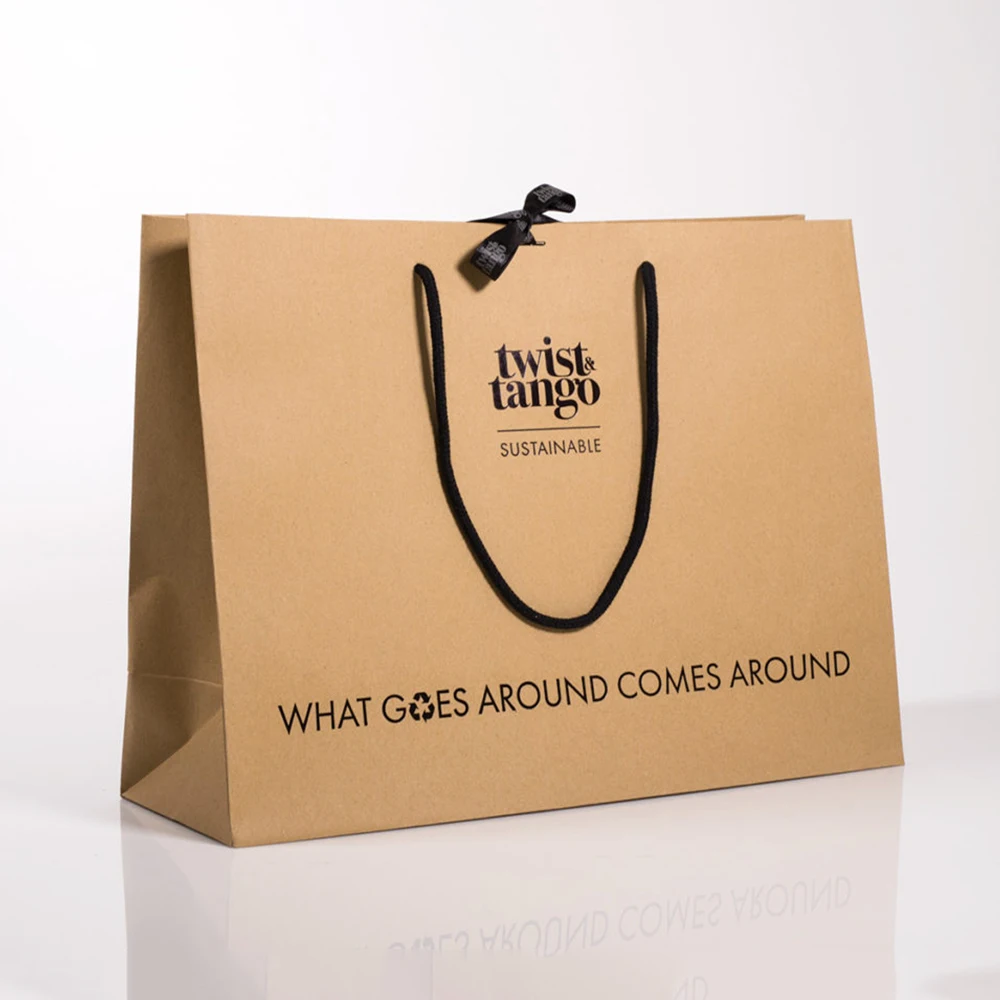 Custom Branded Logo Luxury Craft Large Paper Packaging Gift Shopping Bag  Paperbag for Clothes