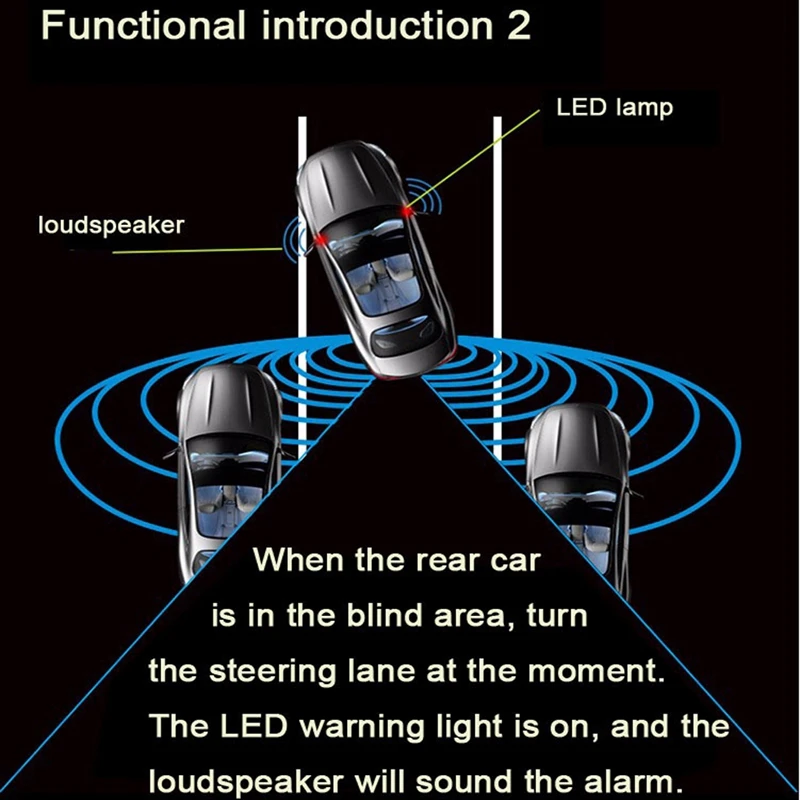 H1 77Ghz Blind Spot Detection System Univeral car blind monitor side assist system Microware radar bsd