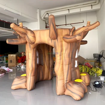 Stage Background Decorated Inflatable Tree Cave Tunnel House Arch for Christmas Decoration