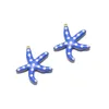28*25mm gold Starfish double-sided royal blue