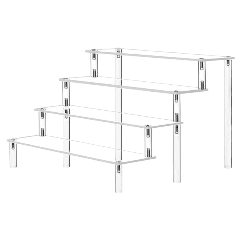 Expositor organizador plegable moderno y transparente de acrílico para golosinas de bufé, perfumes, magdalenas y vitrinas, de gran durabilidad