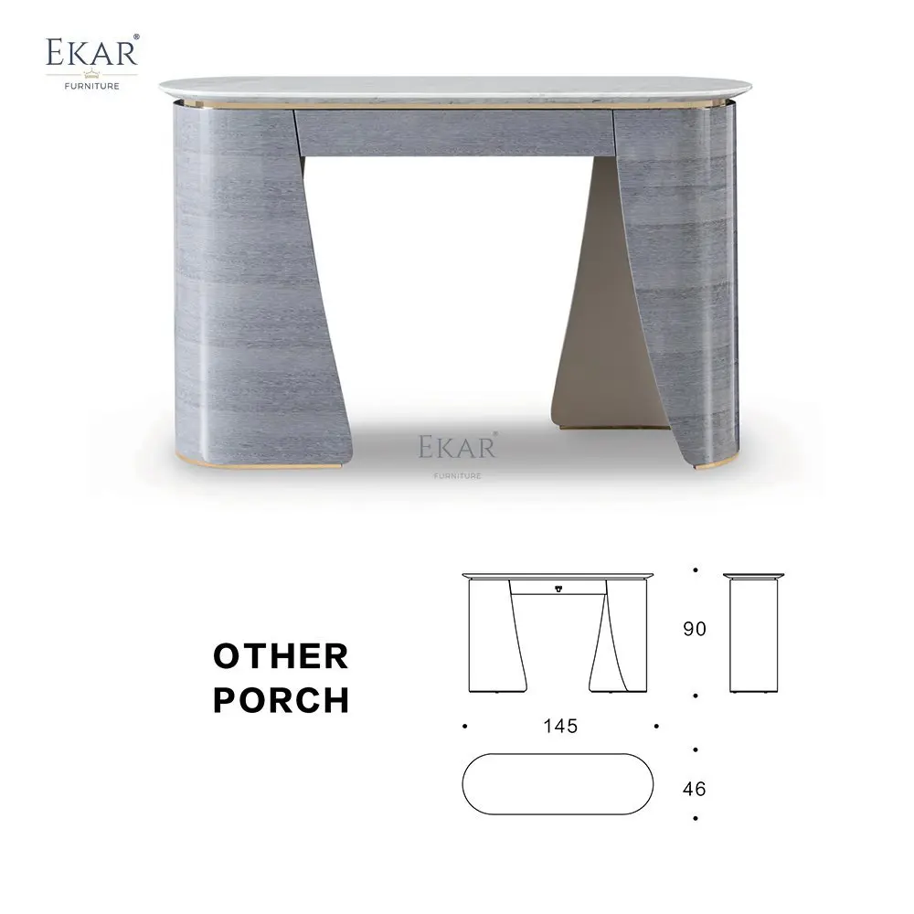 product ekar furniture luxury furniture console table modern marble top storage console table-66