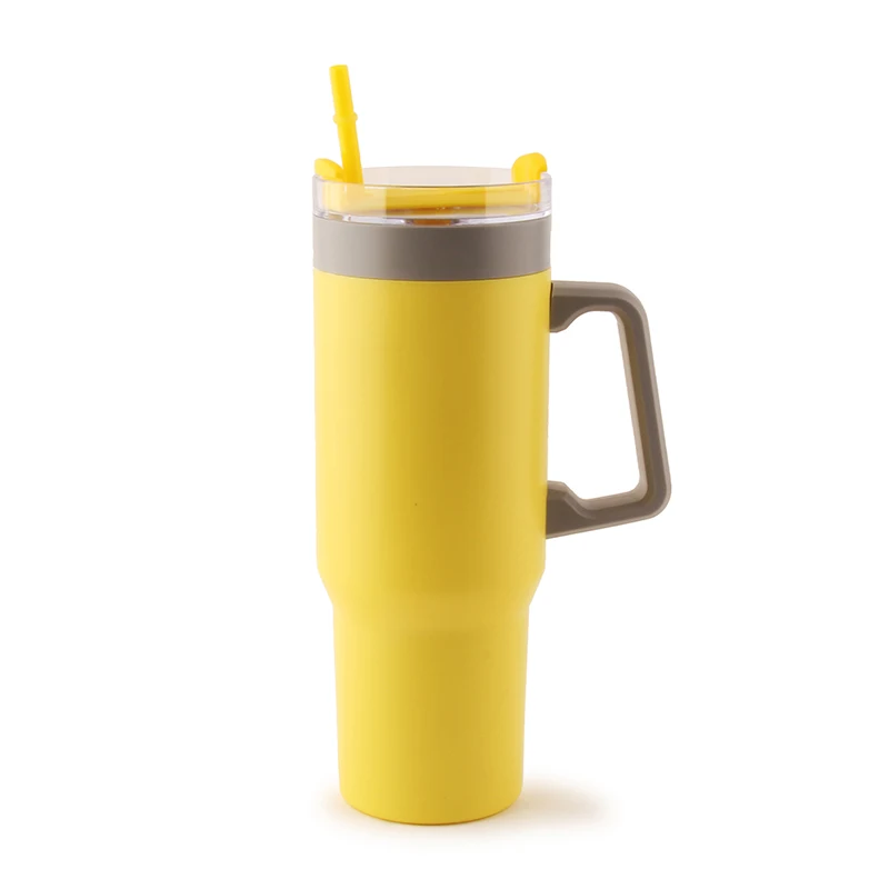 Hot Selling Plastic Double Wall Tumbler With Handle Big Capacity PP Double Wall Mug Eco-Friendly