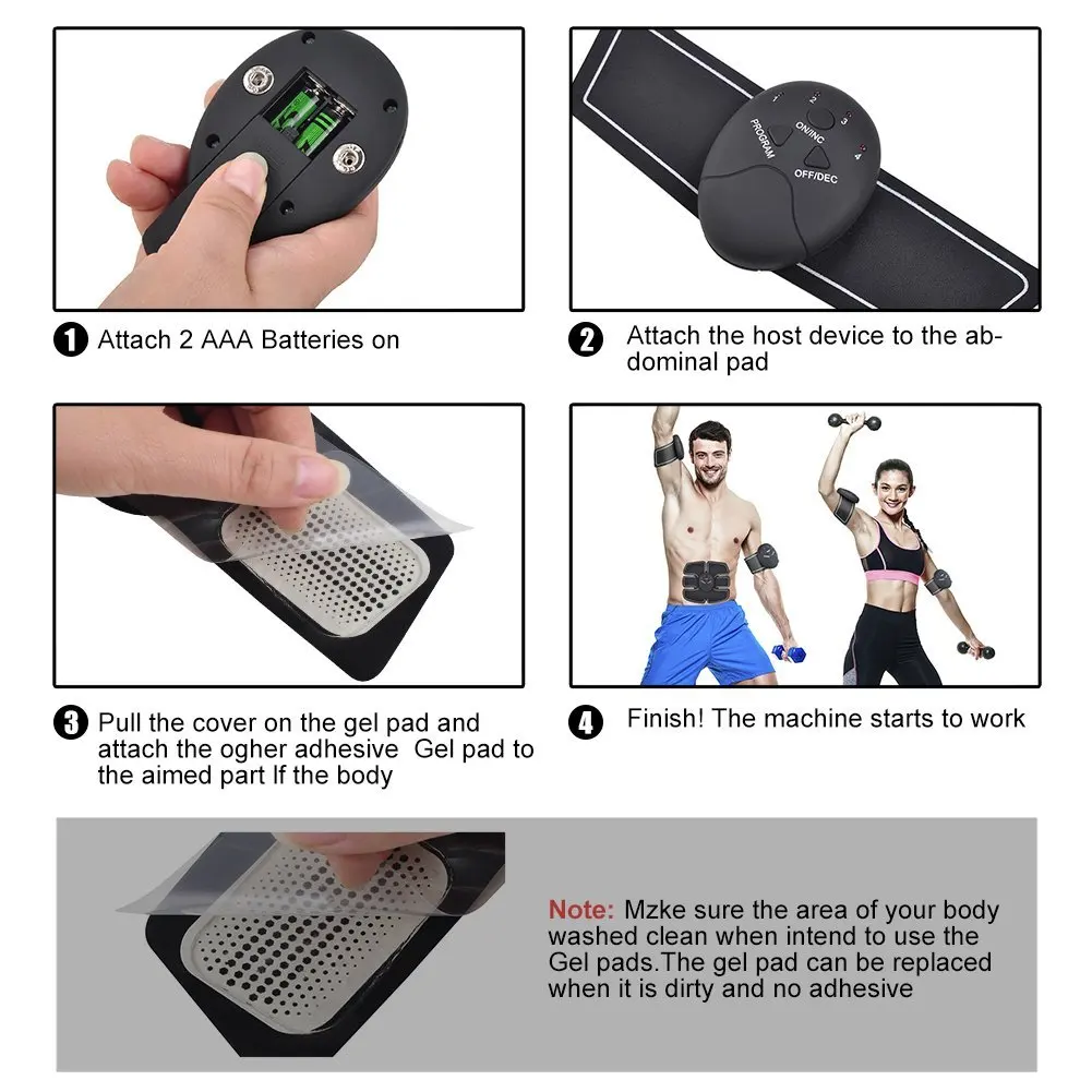 Abs Trainer EMS Muscle Stimulator Ab Toning Fitness Training Abdominal Muscles Toner for Six Pack