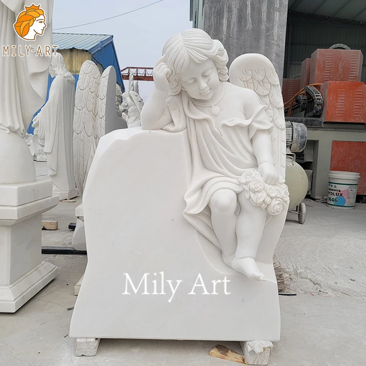Hand Carved Outdoor Life Size Marble Baby Angel Headstones for Sale ...