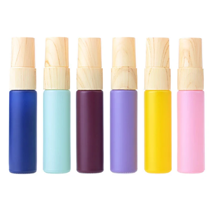 Wholesale Empty Round Pastel Color Refillable Fragrance Perfume Atomizer 10 ml Empty Glass Spray Bottle
