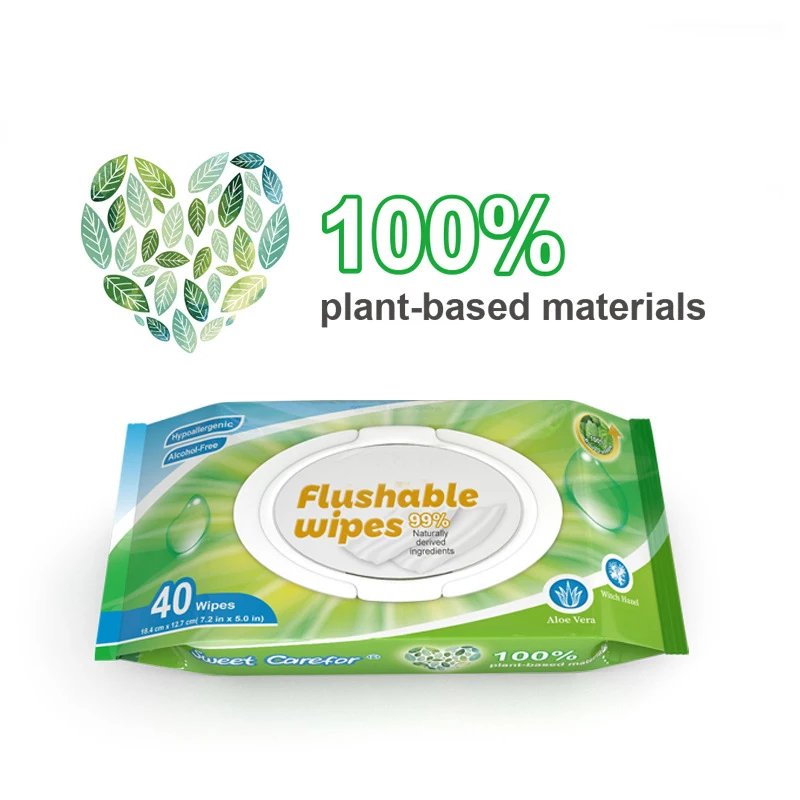 Custom Tissue Flushable Toilet Wipes 99 Antibacterial Wet Butt Paper
