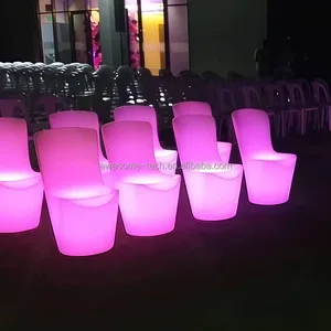 IP65 Waterproof LED RGB White Plastic Glowing Chair for Dining Room