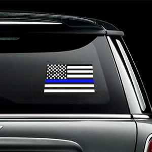 Custom Blue Line Police Decal Vinyl Sticker Outdoor Waterproof Car Windows Bikes Stickers