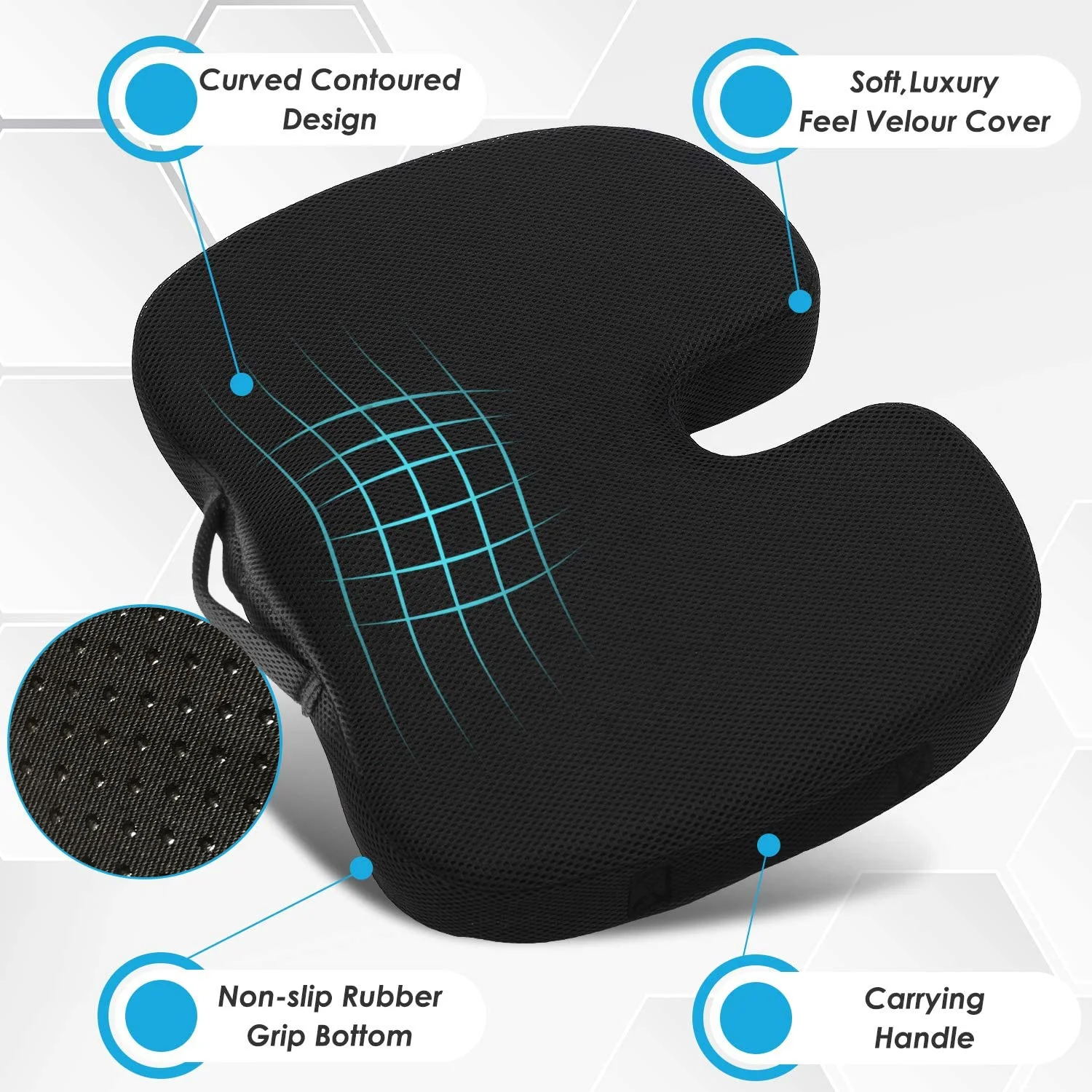 Kingworth Office Chair Cooling Cushion Silicone Car Tpe Sit Wheelchair 3d Ice Pad Gel Seat Cushion