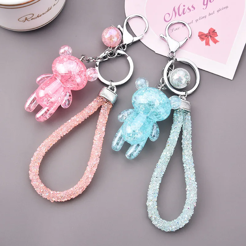 Miss A Glitter Teddy Bear Keychain