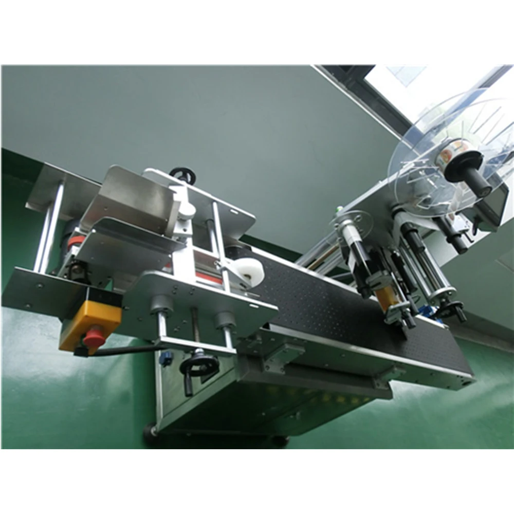 Automatic Label Applicator Machine for Pouches Flat Transparent Film Sticker Paging Labeling Machine with Feeder
