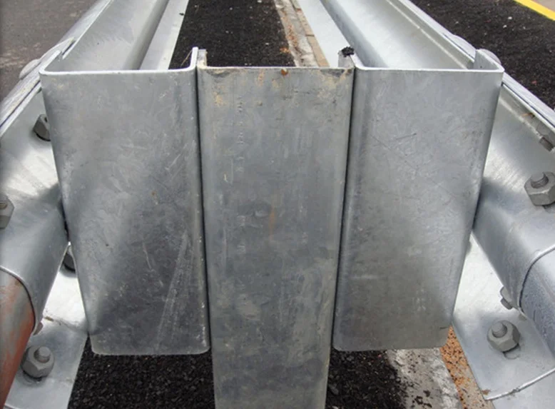 Vehicle Highway Barrier Used Roadside Flex Three Wave Steel Beam Guardrail for Sale 	guardrail Spacer Block