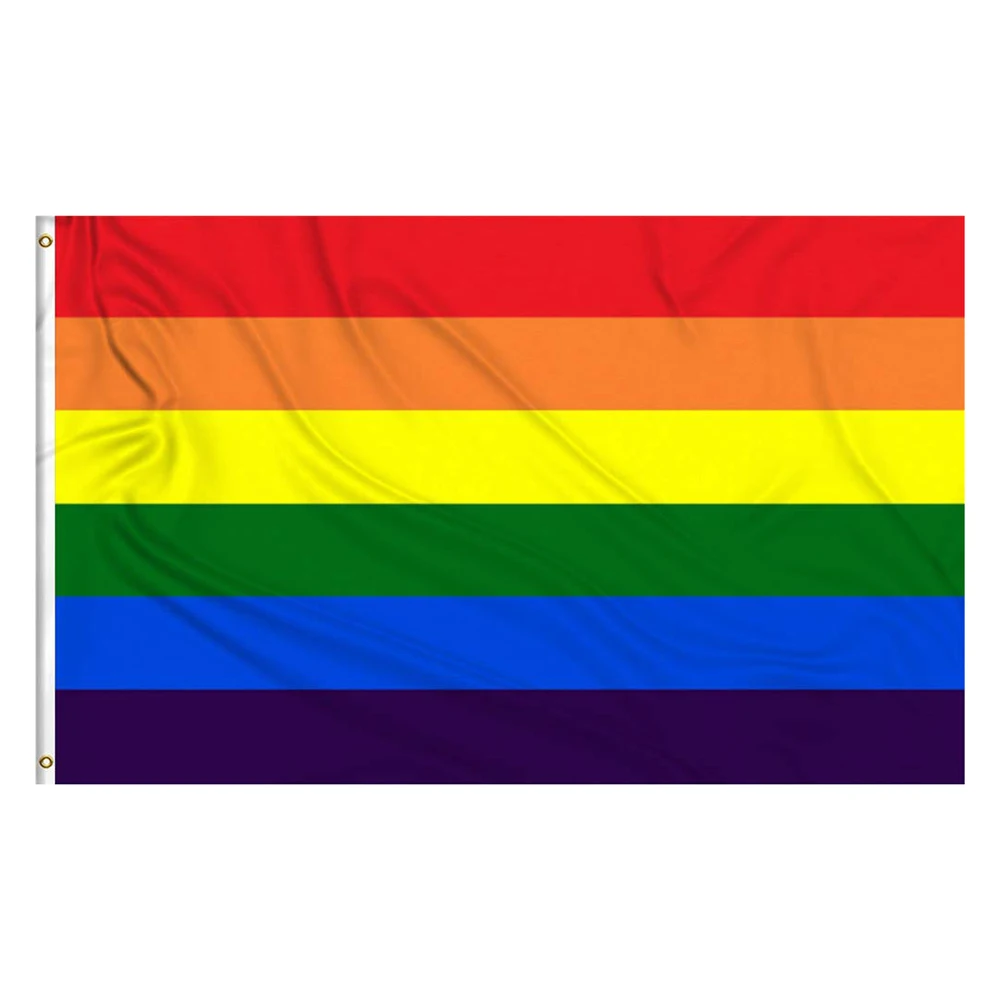 Coexist Rainbow Flag Banner 3x5 Ft – Gay Rights Peace Religious Symbols – Polyester