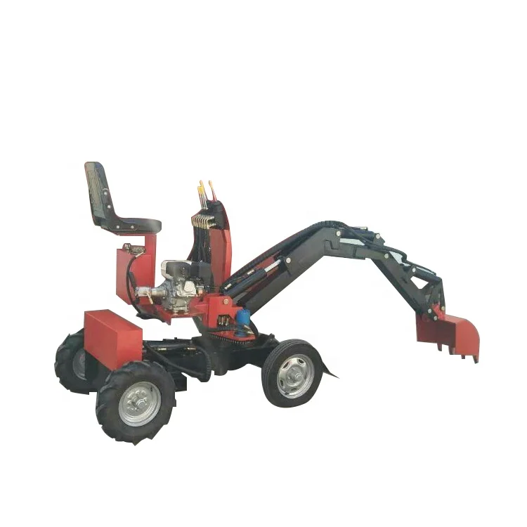 0.55T Mini Small Home Use Garden Trench Digger with Bucket and Wood Grabber for Farm Machinery