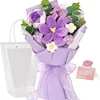 Bouquet di tulipani e rose in carta goffrata viola