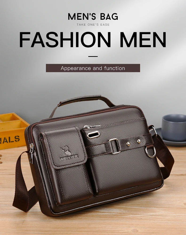 Fashion Men's Shoulder Bag Pu Leather Cell Phone Crossbody Bags for Men  Designer Small Square Handbag Mens Sling Bags New - AliExpress