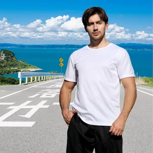 2026 100% Polyester Sports Men's T-shirts Comfortable Blank t Shirt logo Customize Streetwear T-shirt