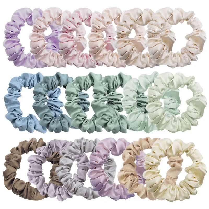 Small Size1cm Scrunchy 16mm 19mm 22mm Nature 100%silk Skinny Elastic ...