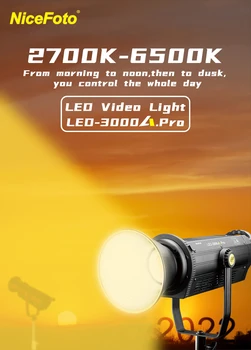 LED-3000A.Pro  Bi-color 2700-6500K NiceFoto 300W Professional Led Film Shooting Making Studio Light detail image
