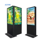 Android 43 49 55 Inch Floor Standing Indoor Digital Kiosk Dual Screen Advertising Display Double Sided 4K Wifi Digital Signage