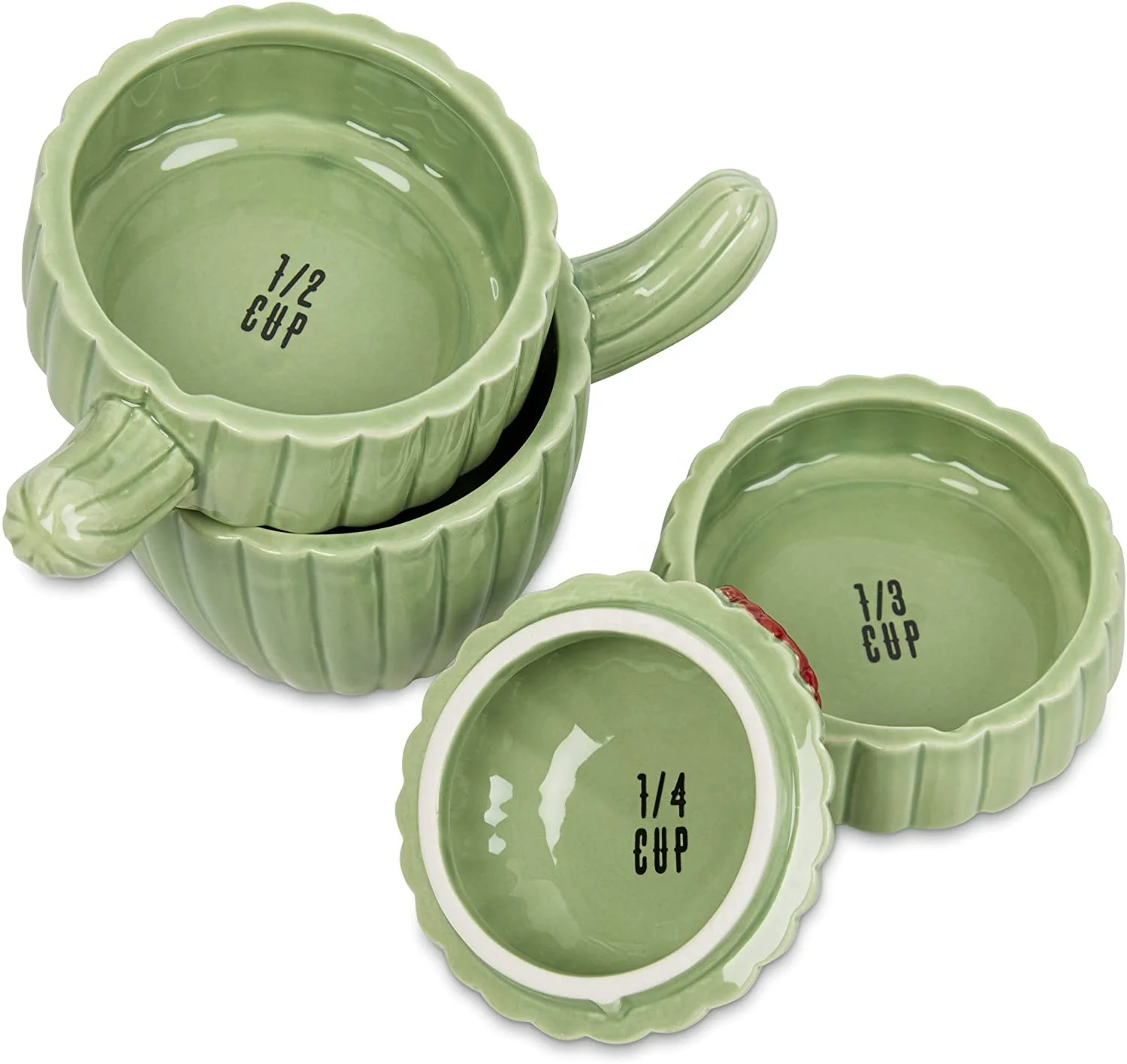 Creative Cactus Ceramic Measuring Cups And Spoon Baking Scale